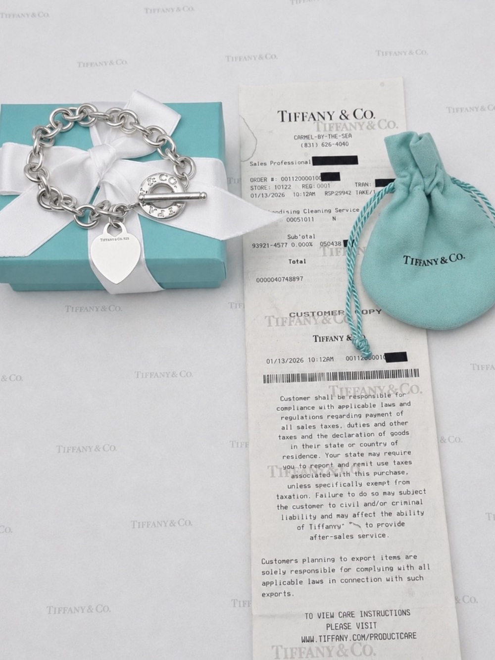 Tiffany & Co. 8" Heart Tag Charm Toggle Bracelet Sterling Silver 925 Gift Box - Picture 10 of 11
